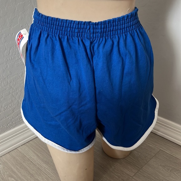 Blue with White Stripes Soffe Shorts for Sports/Cheerleading - Picture 2 of 5